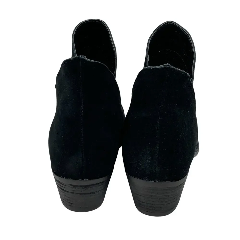 Me Too Zena14 Size 7.5M Women’s Black Suede Leather Ankle Booties New In Box